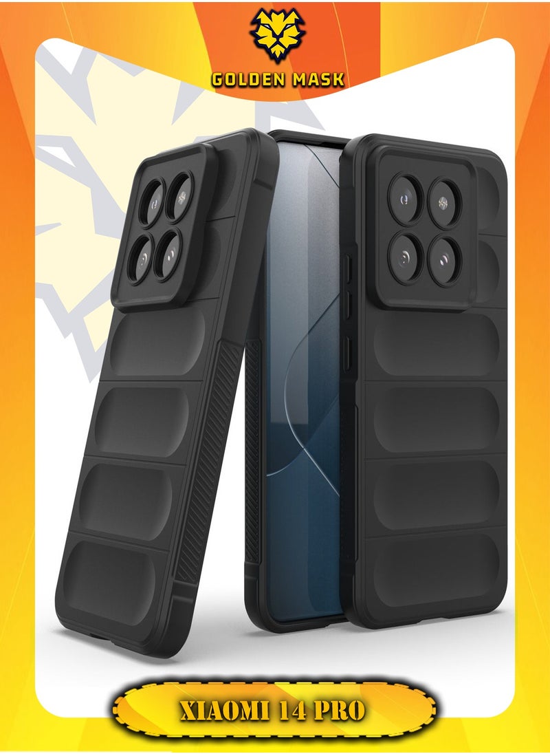 جولدن ماسك شاومى 14 برو(Xiaomi 14 Pro) جراب ماجيك كيس كفر حماية للهاتف - (اسود)  - Image 1