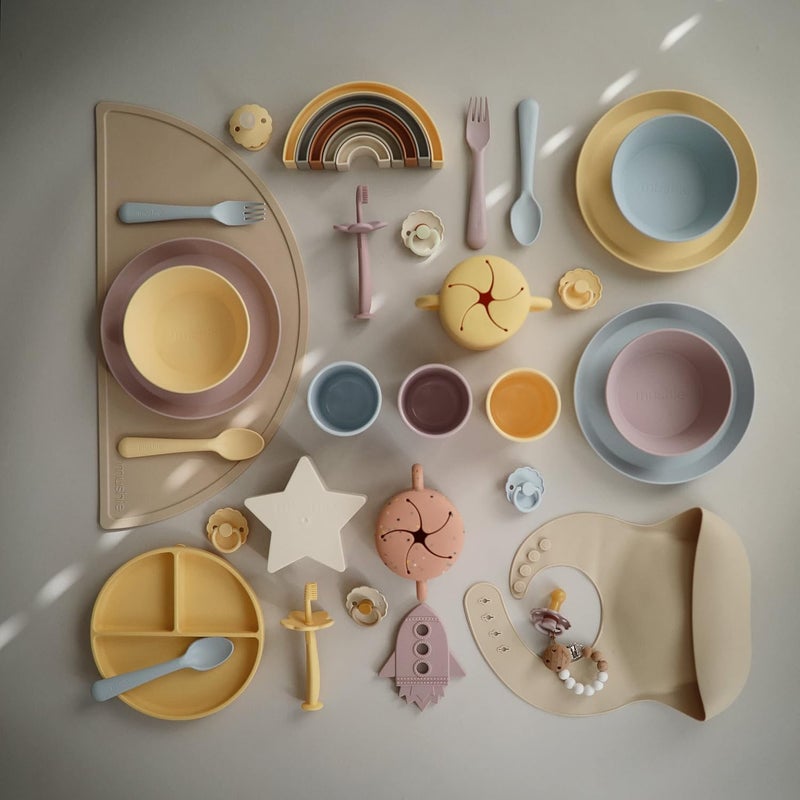 mushie Silicone Snack Cup | Spill Proof Food Container for Toddler and Baby (Powder Pink Confetti) - Image 4