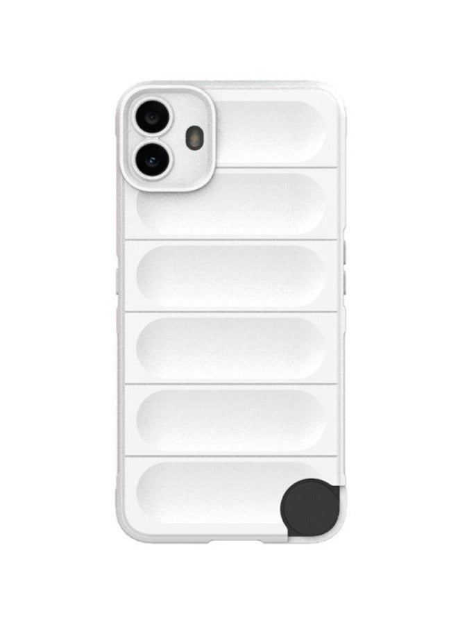 for Nothing CMF Phone 1 / cmf by NOTHING Phone 1 Case Cover, Heavy Duty 4D Striped Pattern Sensory Soft Silicone Full Portection Shockproof Phone Case for Nothing CMF Phone 1 / cmf by NOTHING Phone 1, White