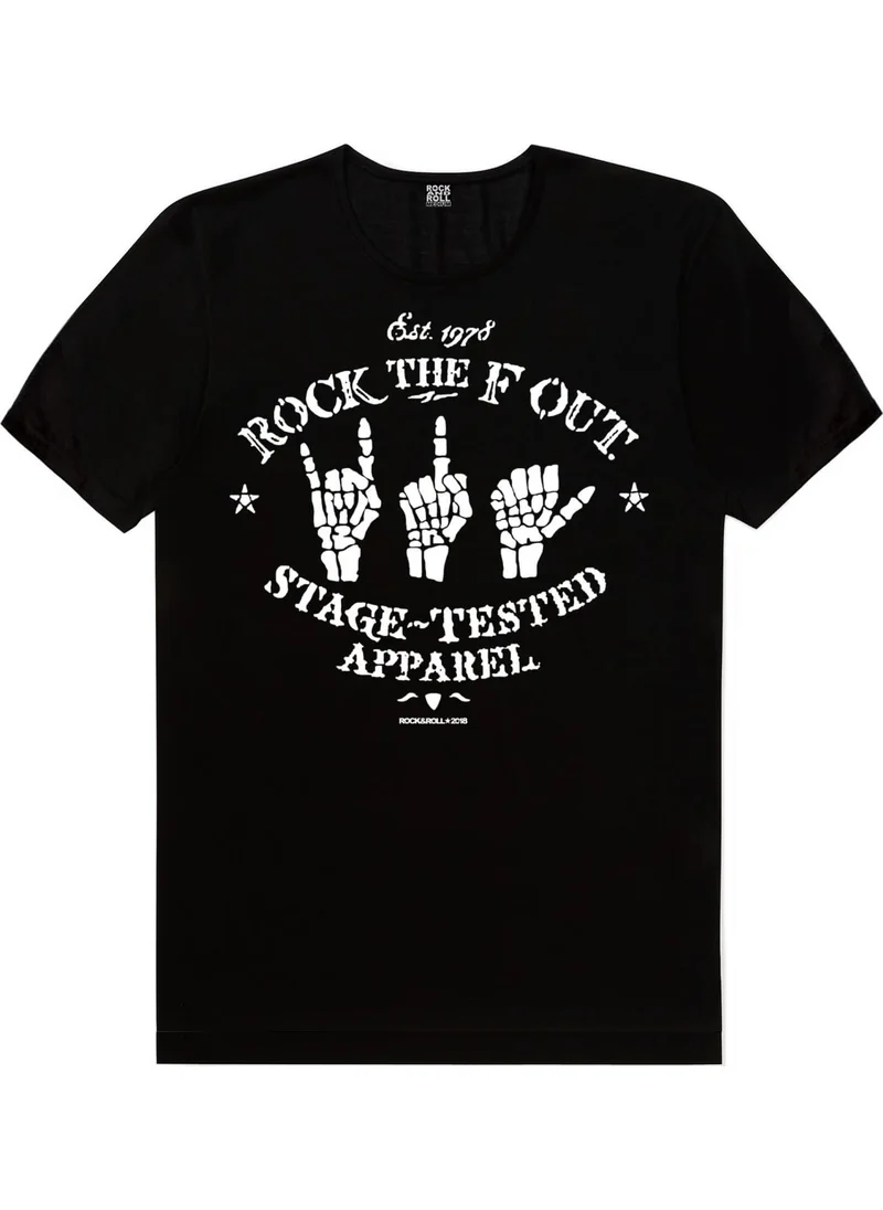 Rock&Roll Rock Hands Black Short Sleeve T-Shirt