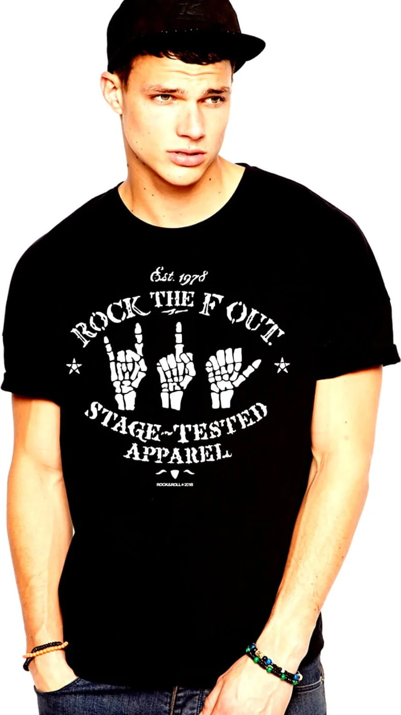 Rock&Roll Rock Hands Black Short Sleeve T-Shirt