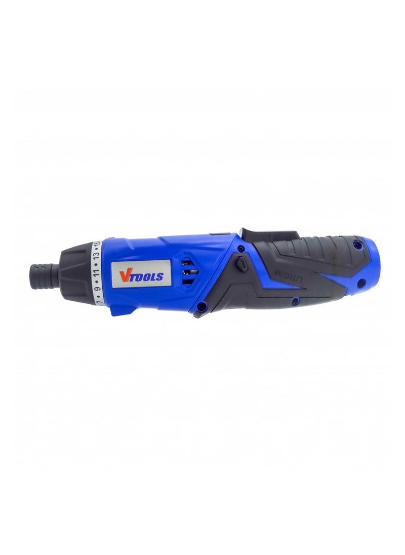 VTOOLS 3.6V Cordless Electric Screwdriver Set 17+1 Torque Rotating Handle Forward/Reverse switch LED Light USB Charge 19 Pcs Accessories & Tool Box  - Image 5