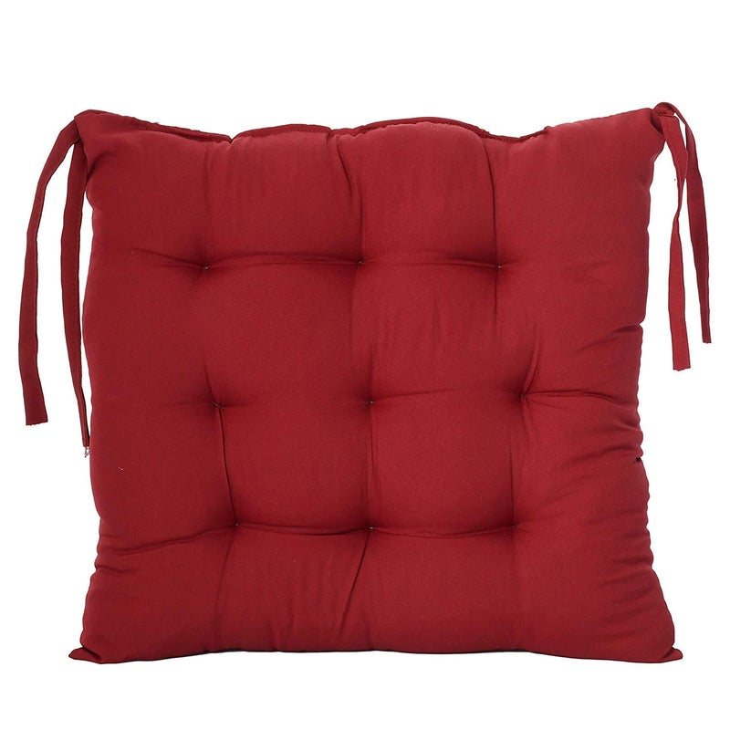 HANUMANT Microfiber Chair Cushion Seat Pad with Ties Use for Home Chair Bookstore Library Cafe Car Office 40X40cm 40CM40CM Maroon 5 - Image 3