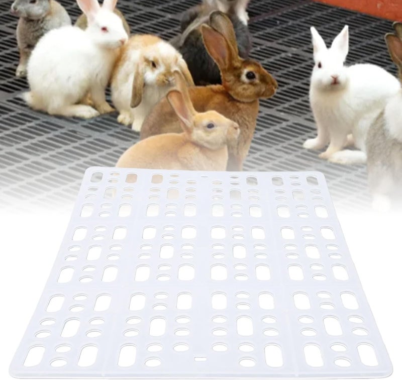 TOPINCN Rabbit Feet Pad, Food Grade Plastic Easy Cleaning Bunny Cage Floor Mat for Secure Fit, for Guinea Pig Rabbit Hutch (White) - Image 4