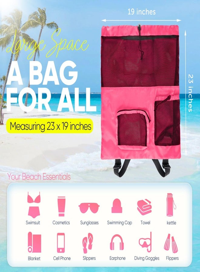 HOHOM Mesh Swim Bag Beach Drawstring Backpack, Waterproof Gym Bags for Women and Men, Large Pool Bag Swimming Gear for Swimmers - Image 2