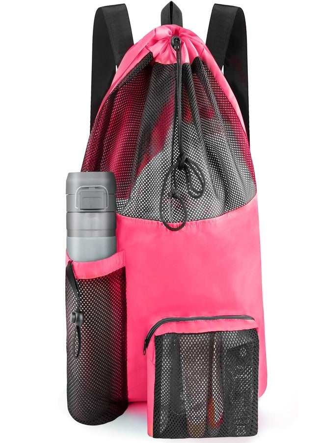HOHOM Mesh Swim Bag Beach Drawstring Backpack, Waterproof Gym Bags for Women and Men, Large Pool Bag Swimming Gear for Swimmers - Image 1