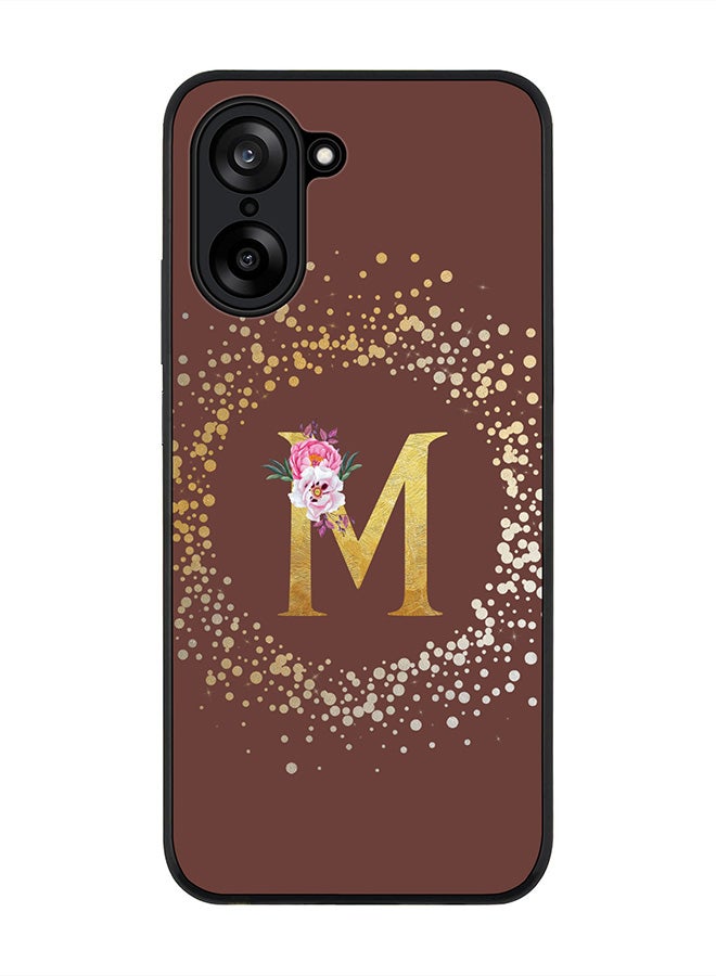 Stylizedd For OnePlus Nord CE5 / Ace 5 Racing Case,Slim fit Camera Protection, Shockproof Thin Phone cover  - Custom Monogram Floral - M  (Brown )