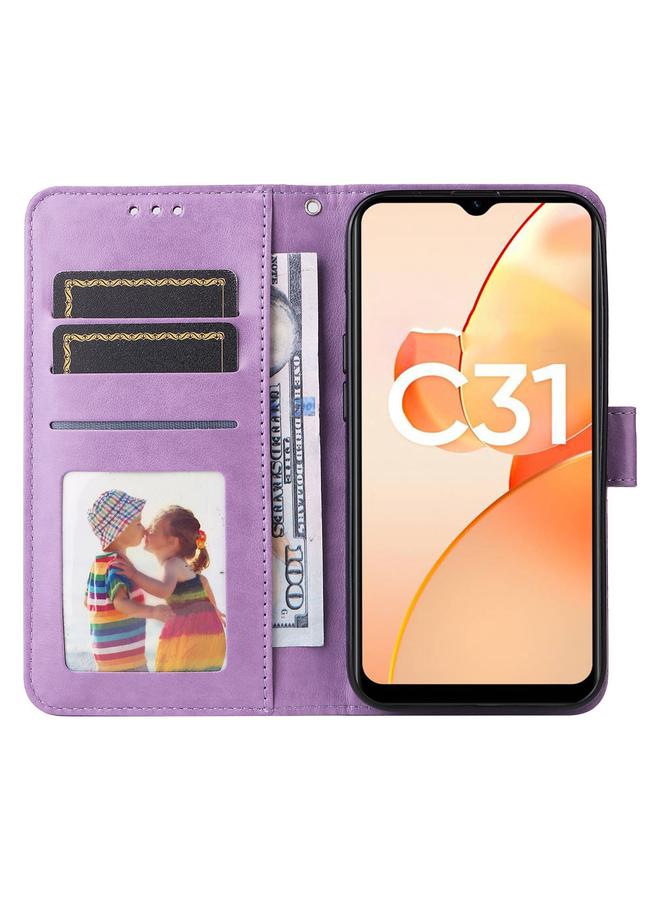 S-TOP Case For OPPO Realme C31 Embossed Sunflower Leather Phone Case - Image 4