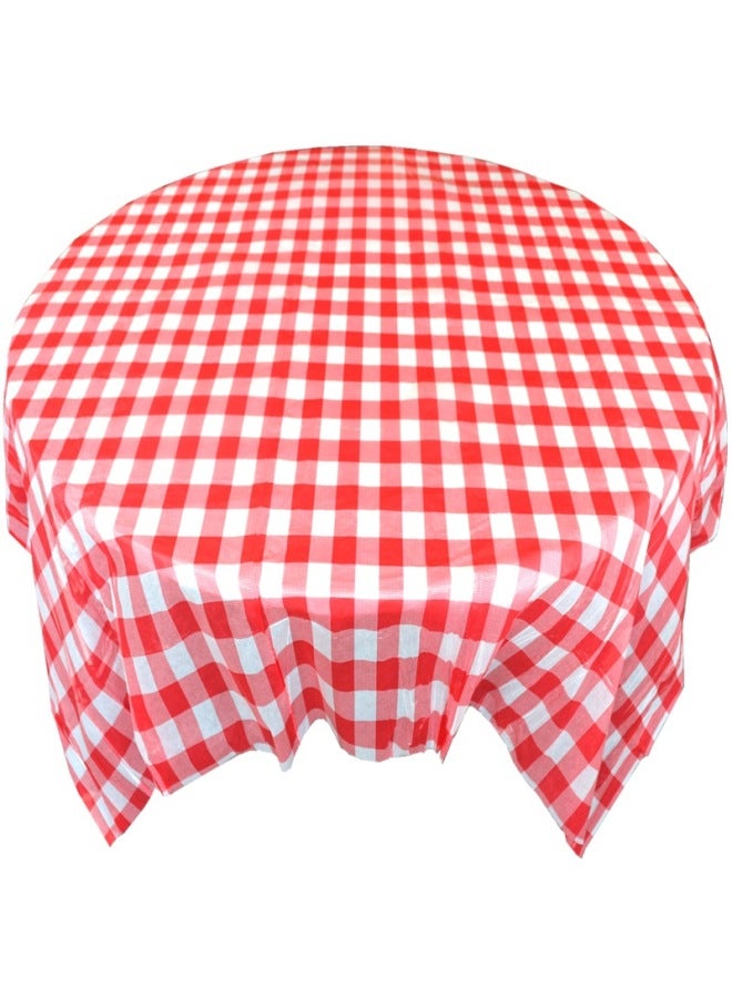Source Manufacturers Supply Disposable Plastic Printed Tablecloth Catering Banquet Lobster Barbecue Table Mat Waterproof And Oil-proof-Color:10 Stacks★red Lattice-Specifications:120*120cm - Image 1