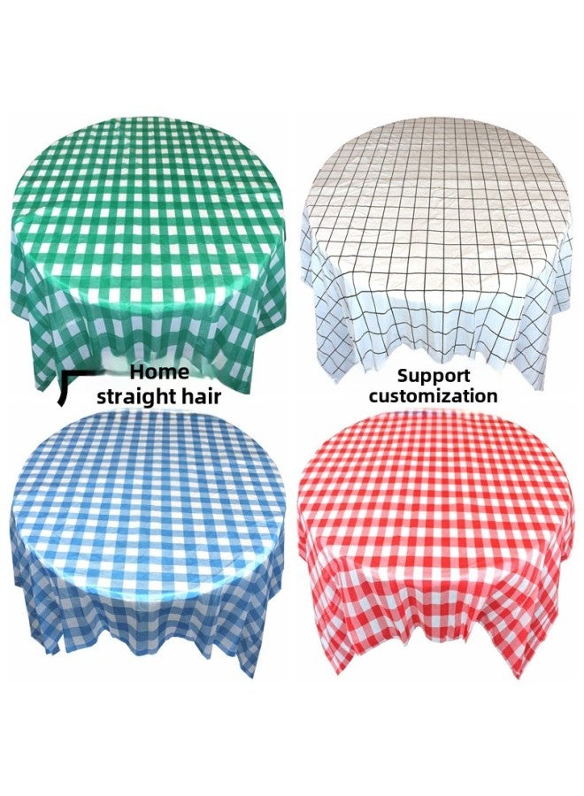 Source Manufacturers Supply Disposable Plastic Printed Tablecloth Catering Banquet Lobster Barbecue Table Mat Waterproof And Oil-proof-Color:10 Stacks★red Lattice-Specifications:120*120cm - Image 2