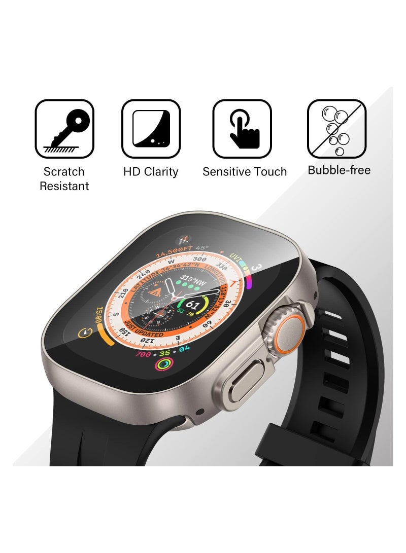 TIGER 49mm Smartwatch Case Cover with Built-in Tempered Glass Screen Protector – Full Coverage Ultra-Thin Hard PC Protective Shell for Watch Ultra/Ultra 2 | Clear Transparent Case with Original Color Finish - Image 3