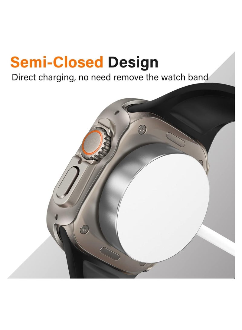 TIGER 49mm Smartwatch Case Cover with Built-in Tempered Glass Screen Protector – Full Coverage Ultra-Thin Hard PC Protective Shell for Watch Ultra/Ultra 2 | Clear Transparent Case with Original Color Finish - Image 5