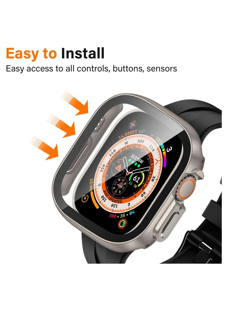 TIGER 49mm Smartwatch Case Cover with Built-in Tempered Glass Screen Protector – Full Coverage Ultra-Thin Hard PC Protective Shell for Watch Ultra/Ultra 2 | Clear Transparent Case with Original Color Finish - Image 4