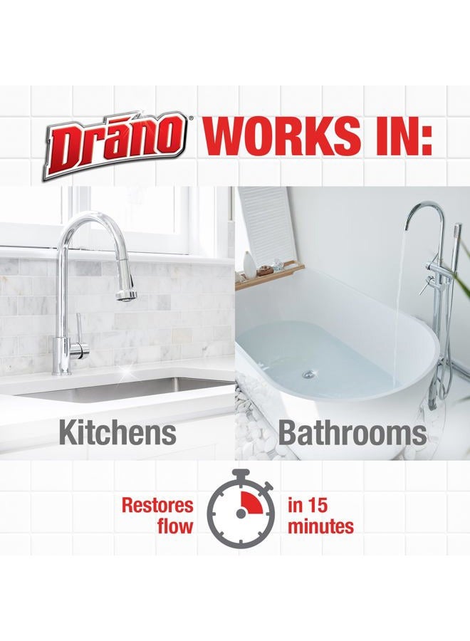 Drano Max Gel Drain Clog Remover and Cleaner for Shower or Sink Drains, Unclogs and Removes Hair, Soap Scum, Blockages,32oz - Image 3