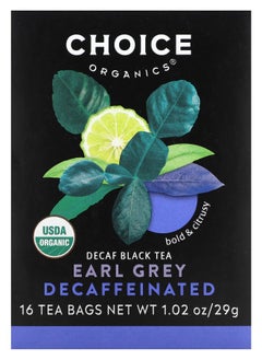 Choice Organic Teas Decaf Black Tea Earl Grey 16 Tea Bags 1.02 oz (29 g) 