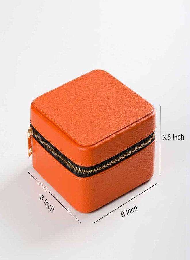 CASA BOTANICAL Premium leather organizer box with storage compartments-ideal jewellery box for women and men, travel-friendly watch and accessories organizer, portable gift box for rings, bracelets and watches. - Image 4