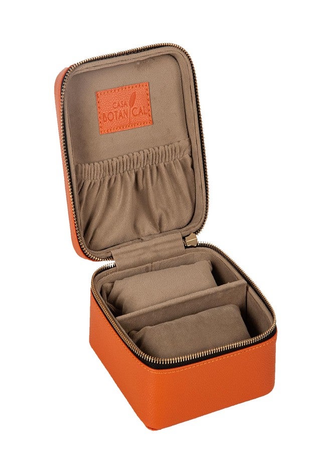 CASA BOTANICAL Premium leather organizer box with storage compartments-ideal jewellery box for women and men, travel-friendly watch and accessories organizer, portable gift box for rings, bracelets and watches. - Image 5