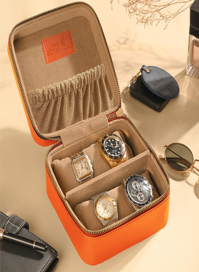 CASA BOTANICAL Premium leather organizer box with storage compartments-ideal jewellery box for women and men, travel-friendly watch and accessories organizer, portable gift box for rings, bracelets and watches. - Image 1