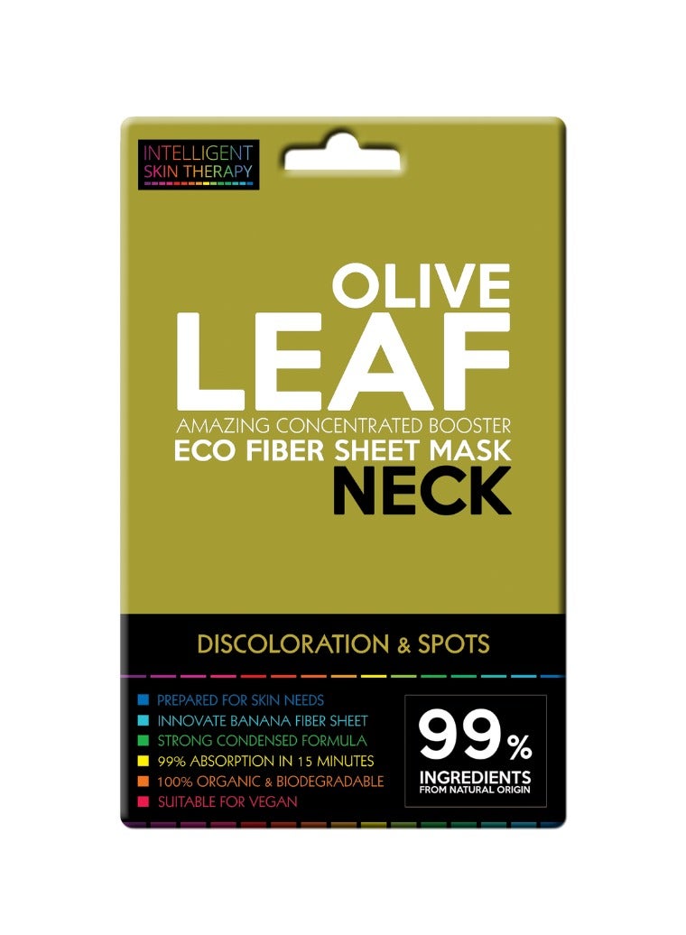 BeautyFace Discoloration & Spots Eco Fiber  Booster Neck Mask Olive Leaf