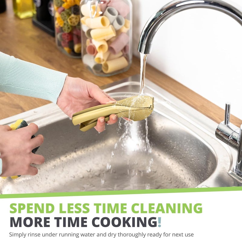 Oliver's Kitchen أوليفرز كيتشن ® كسارة ثوم متميزة - سهلة الاستخدام والتنظيف - كسارة ثوم وزنجبيل بدون تعب وبدون تقشير - قوية ومتينة - Image 4