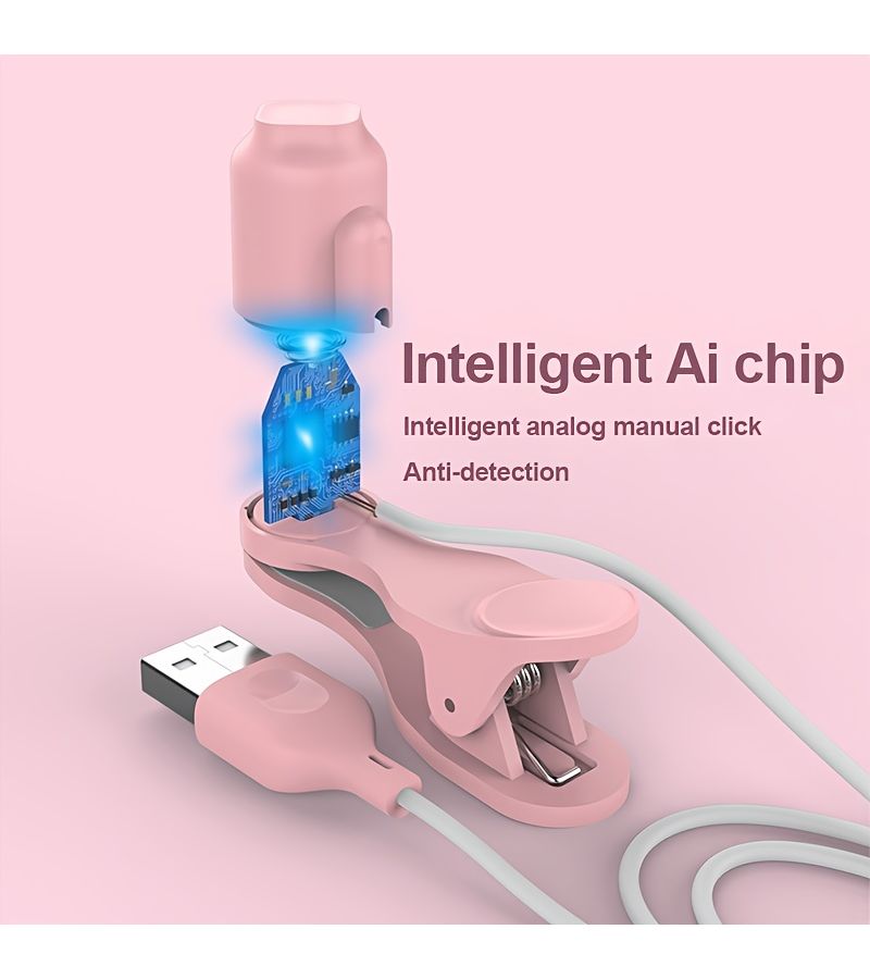 Pink Screen Automatic Clicker Intelligent Touch Button Three Speed Adjustable Stable Clipper No Damage To Screen Silent Zero Noise Anti Slip Design Convenient Operation Smart Simulation Human Hand Clicking Non Contact Clicking Capacitive Air Mapping Technology For Movie Likes Game Idle Orders Takeaway Grabbing Red Envelope Grabbing - Image 1