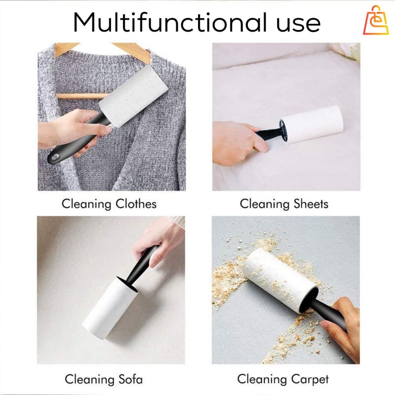 Epsilon Lint Roller Brush with 2 Refills Epsilon Easy Portable Sheets Lint Remover for Clothe Sofa Car Seat Carpet and for Pet Hair Remover Tool Flower 60 Sheets per Roller Zebra - Image 4