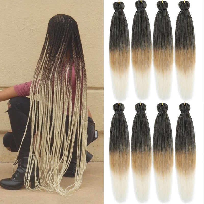 Liang Dian Pre Stretched Braiding Hair Ombre 36 Inch 8 Packs Synthetic Crochet Braids Hot Water Setting Professional Soft Yaki Texture Synthetic Hair Extensions36 Inch 1B27613