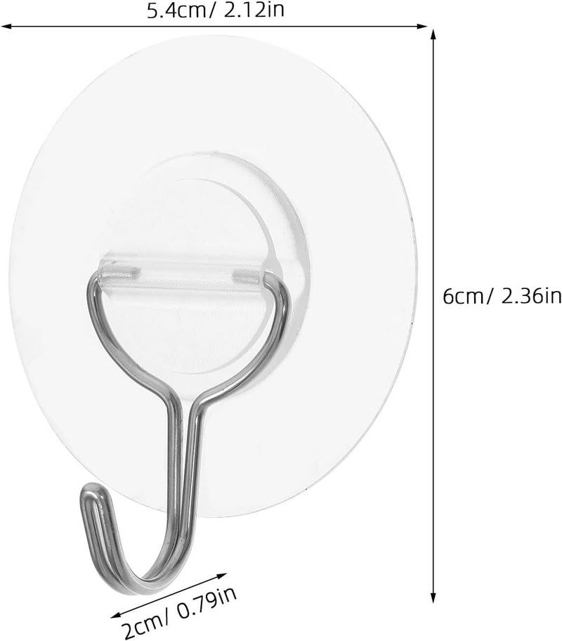 IMIKEYA 12 Pcs 304 Stainless Steel Self Adhesive Wall Mount Hooks Strong Sticky Hanging Hooks for Bathroom Kitchen Door Wall Use Non-Marking - Image 2