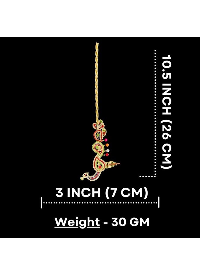 Salvus App SOLUTIONS Salvus APP SOLUTIONS Handcrafted Metal Peacock Work Bansuri/Flute for Krishna Idol - Decorative Indian Artwork for Home or Office Decor (Multicolor, 10.5x3 inch)  - Image 2
