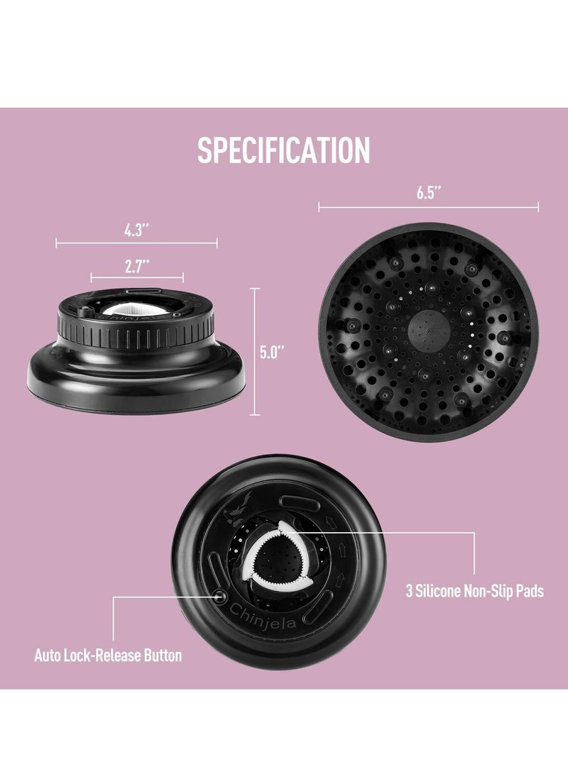 Hair Diffuser Diffuser Attachment for Hair Dryer Hair Diffuser For Curly Hair Diffuser Hair Dryer Universal Blow Dryer Defuzzer 1.4-2.4'' Nozzle Anniversary Birthday Gifts for Women - Image 2