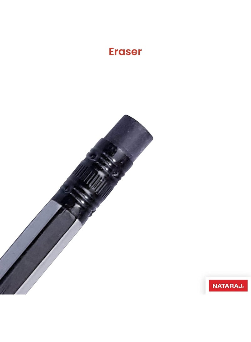 ناتاراج أقلام رصاص ناتاراج الفضية HB مع ممحاة ومبراة، 12 قطعة - Image 5