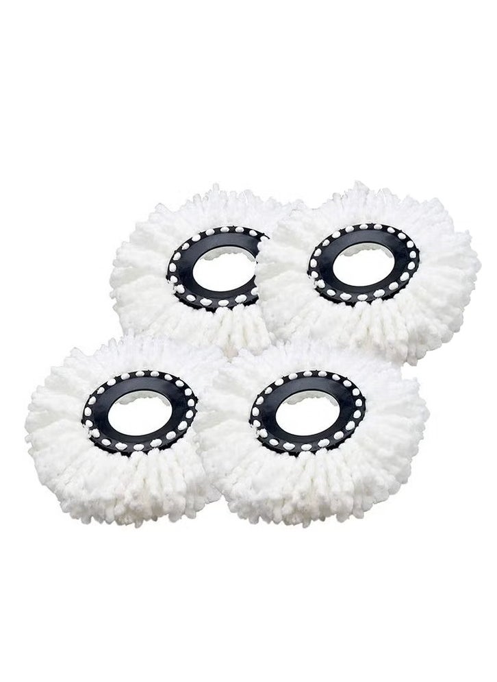 ULHYC 4-Piece Replacement Spin Mop Head Set White/Black  - Image 1