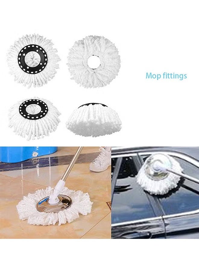ULHYC 4-Piece Replacement Spin Mop Head Set White/Black  - Image 4