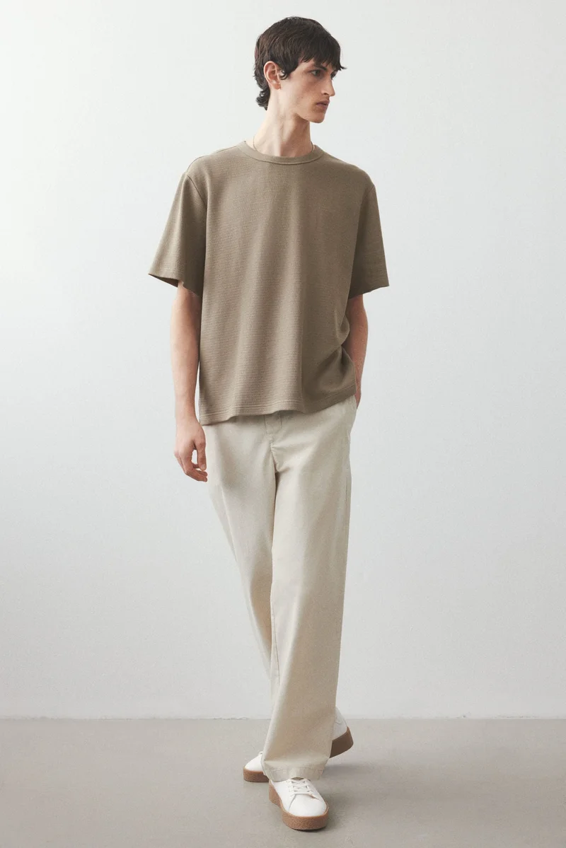 H&M Regular Fit Waffled T-shirt