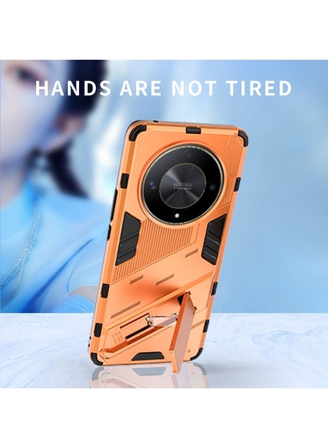 X-level HONOR X9b/X50 5g Case Cover with Dual Layer Anti-scratches Camera Protector Shockproof Protective Back Cover with Invisible Hands-free Holder Kickstand Protection Phone Accessory - Image 3