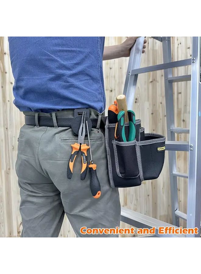 Black Magnetic Tool Holder Belt Clip One Hand Holster Quick Release for Tools - Image 4