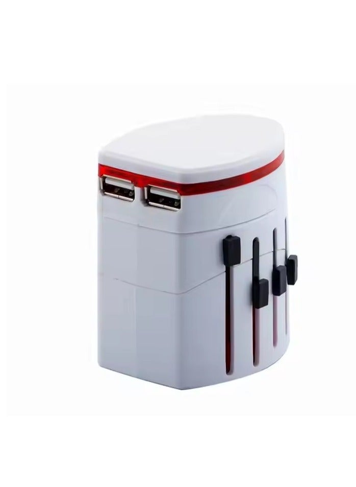 Universal travel adapter, multifunctional conversion plug socket converter, wall charger, detachable for USB charging, 2500W, AC 85 to 264V，10A, suitable for electronic devices worldwide，white  - Image 5