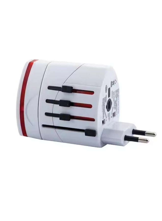 Universal travel adapter, multifunctional conversion plug socket converter, wall charger, detachable for USB charging, 2500W, AC 85 to 264V，10A, suitable for electronic devices worldwide，white  - Image 3