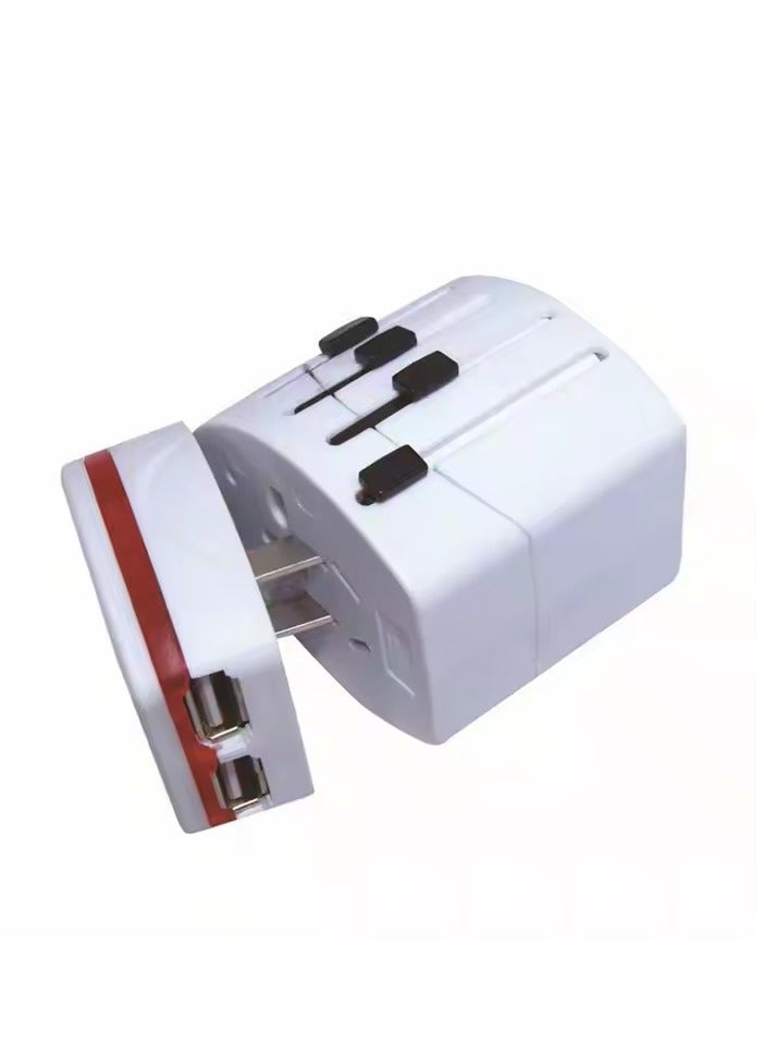 Universal travel adapter, multifunctional conversion plug socket converter, wall charger, detachable for USB charging, 2500W, AC 85 to 264V，10A, suitable for electronic devices worldwide，white  - Image 4