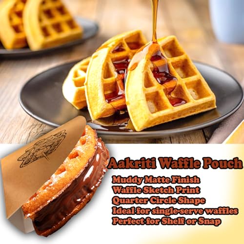 Aakriti Waffle Pouch Box for Packaging | Brown Kraft Paper Box with Waffle Print | Quarter Circle (13cm × 2.5cm) | Ideal for Bakery, Café, Dessert Packaging (Pack of 50) - Image 4