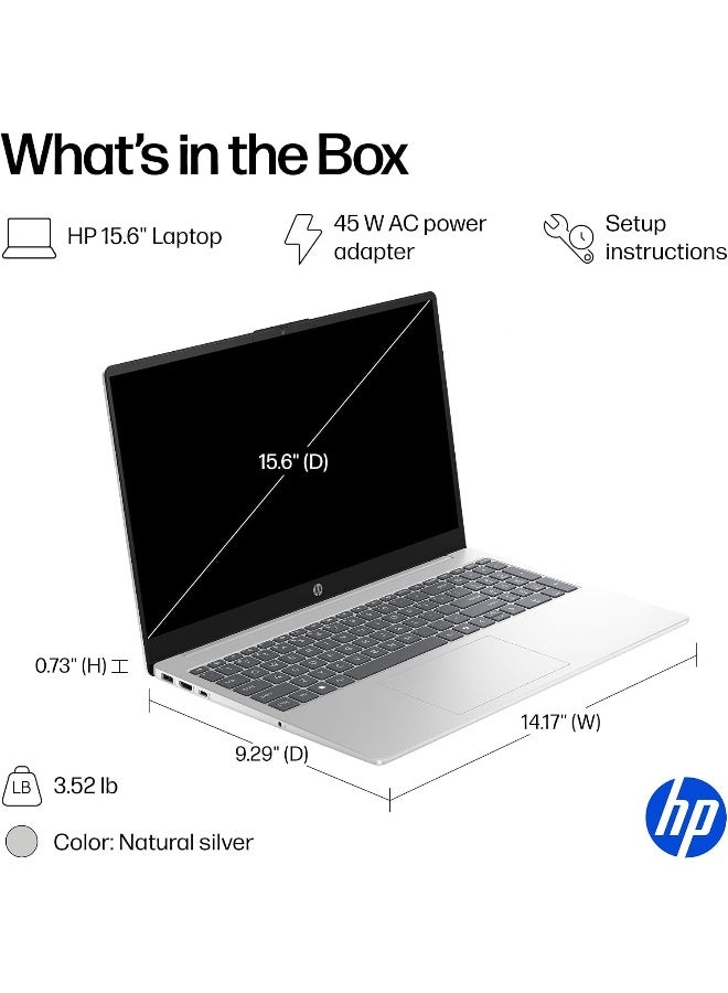 HP Laptop fd0113dx with 15.6" HD LED Display, Intel Core i3 - N305, 8 GB RAM, 128 GB SSD, Intel UHD Graphics, Window 11 Home, English Natural Silver English Natural Silver - Image 4