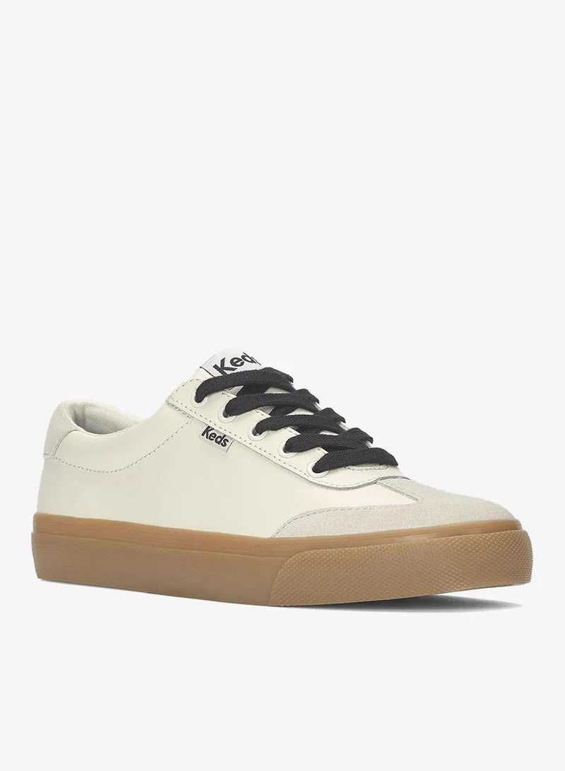 Keds Egret/Oatmeal Keds Women's Jump Kick T-Toe Lace Up Leather/Suede Casual Sneaker Beige for Women | Best Price UAE