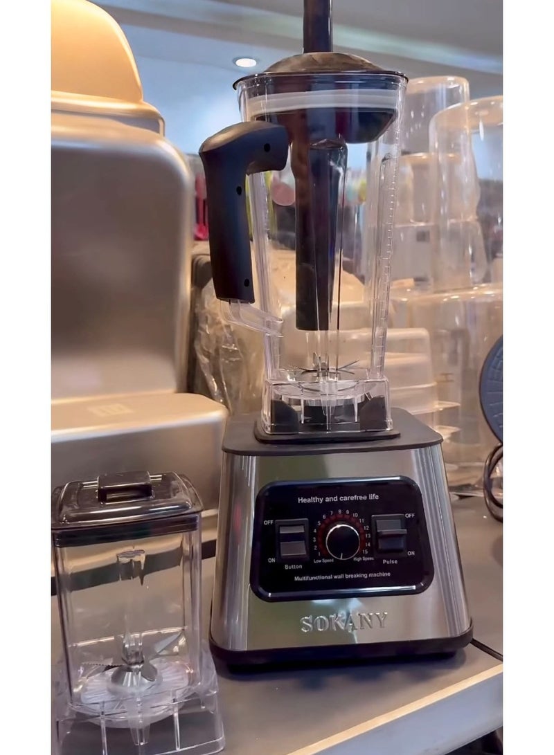 سوكاني خلاط سوكانى بقوة 6000 وات سعه 2.5 لتر 9 سرعات SK-999 N 6000 واط فضي - Image 3