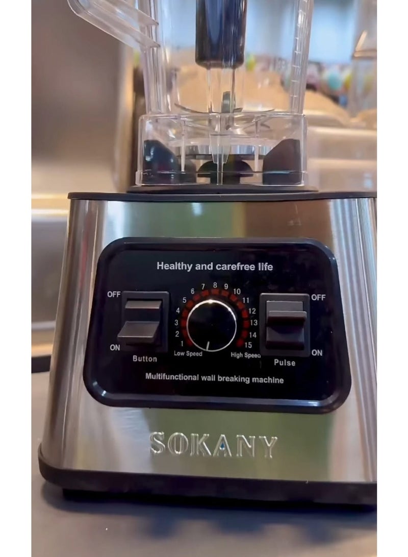 سوكاني خلاط سوكانى بقوة 6000 وات سعه 2.5 لتر 9 سرعات SK-999 N 6000 واط فضي - Image 4