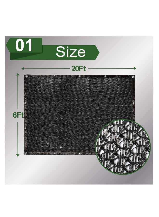 Generic Sunblock Shade Cloth Net Black Resistant 6x20 Ft Garden Shade Mesh Tarp for Plant Cover Greenhouse Plants Black Sunblock Shade Cloth Taped Edge Grommets Garden Flower Plant Greenhouse Barn Kennel  - Image 2