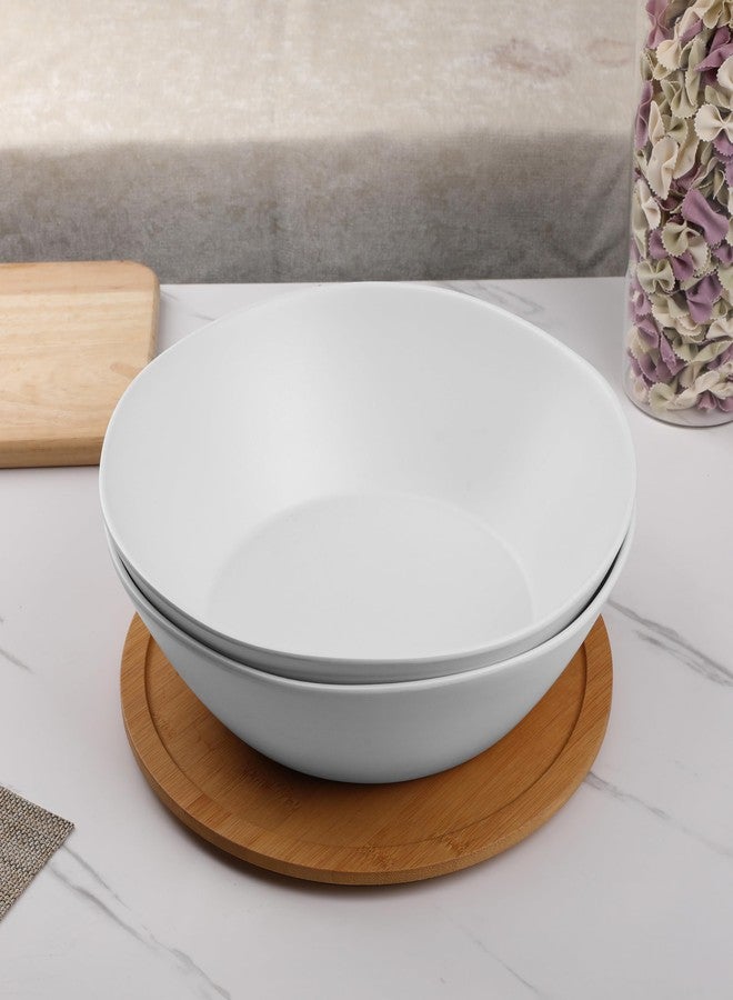 ZAROCRUS Melamine Serving Bowl, 2 Pack 12 inch Fruit Salad Bowls, 130 Oz Pasta Bowls Set of 2, Large White Serving Dishe/Mixing bowl for Entertaining, Break-Resistant Melamine Bowl - Image 5