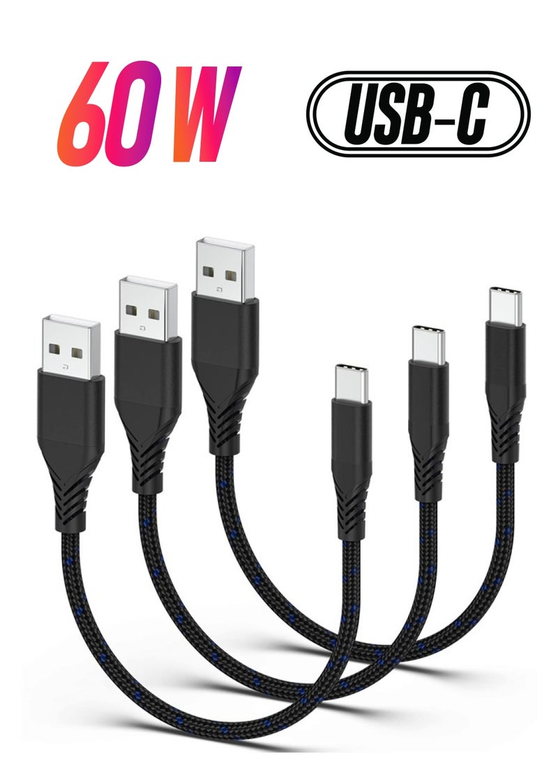 Umefly 6 inch USB-C Charging Cable Short, 3 Pack Braided USB A to USB C Cord Fast Charging Type C Cable for Charging Station, Compatible with Samsung Galaxy S22 Ultra Note 20 A21 LG V30 V40 Pixel 6 - Image 1