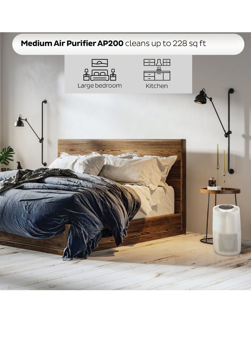 INSTANT - جهاز تنقية الهواء الفوري AP200W، مع تقنية أيونات البلازما، ونظام ترشيح HEPA المتقدم 3 في 1 - ترشيح حبوب اللقاح، وتنقية الهواء، واستخراج الغبار - للاستخدام المنزلي والتجاري (21.2 متر مربع)، أبيض لؤلؤي - Image 1