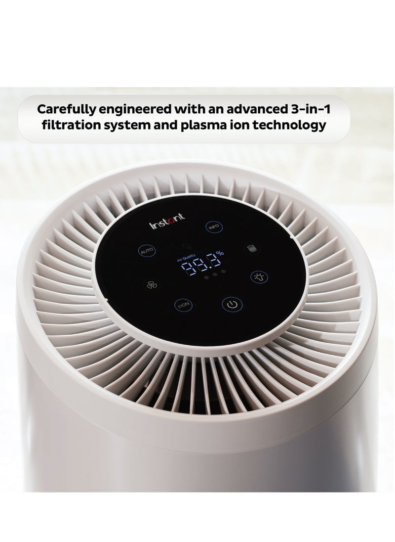 INSTANT - جهاز تنقية الهواء الفوري AP200W، مع تقنية أيونات البلازما، ونظام ترشيح HEPA المتقدم 3 في 1 - ترشيح حبوب اللقاح، وتنقية الهواء، واستخراج الغبار - للاستخدام المنزلي والتجاري (21.2 متر مربع)، أبيض لؤلؤي - Image 1
