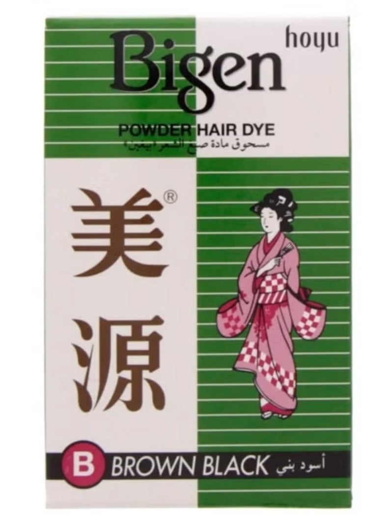 Bigen Powder hair dye brown and black B 6 grams